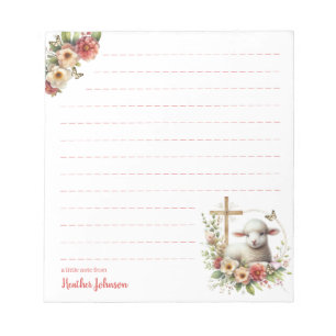 Watercolor Easter Lamb Custom Notepad