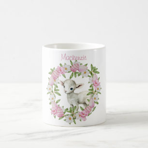 Watercolor Easter Lamb Personalised Coffee Mug