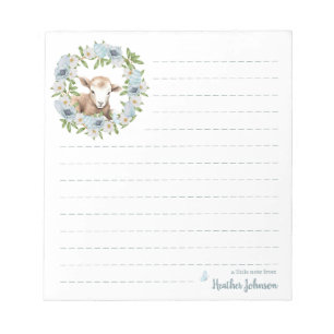Watercolor Easter Lamb Personalised Notepad