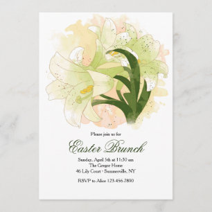 Watercolor Easter Lily Invitation