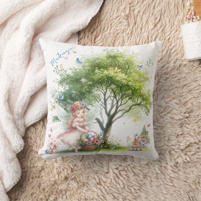 Watercolor Easter Spring Fairy Cushion (Blanket)