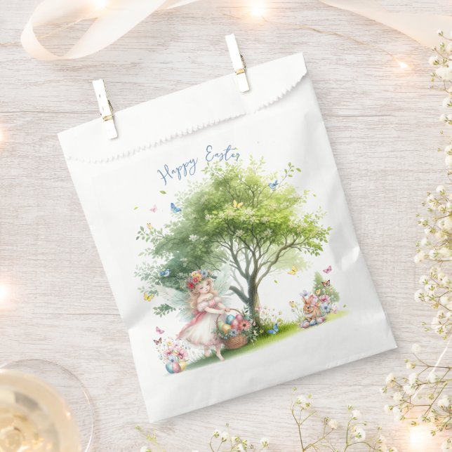 Watercolor Easter Spring Fairy Favour Bag (Clipped)