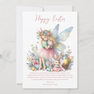 Watercolor Easter Spring Fairy Holiday Card