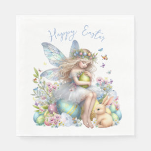Watercolor Easter Spring Fairy Napkin