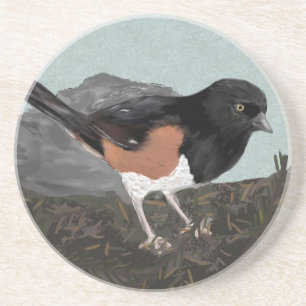 Watercolor Eastern Towhee Coaster