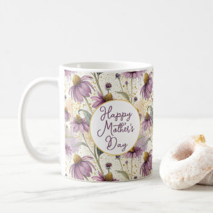 Watercolor Echinacea Purple & Gold Coffee Mug