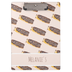 Watercolor Eclairs Doughnuts Fun Whimiscal Sweet Clipboard