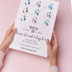 Watercolor Egg Easter Brunch & Egg Hunt Invitation