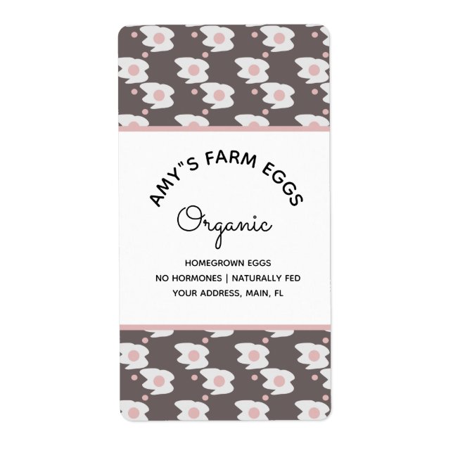 Watercolor Egg Farm Eggs Pattern Business Label (Front)