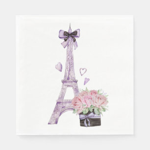 Watercolor Eiffel Tower  Napkin