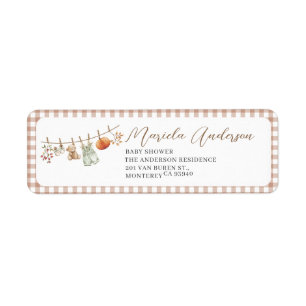 Watercolor Elegant A Little Pumpkin is on the way Return Address Label