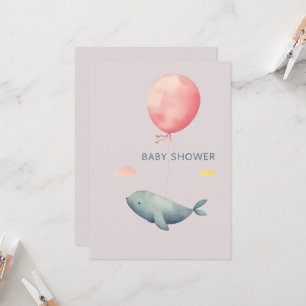 Watercolor Elegant Baby Shower Girl Invitation 