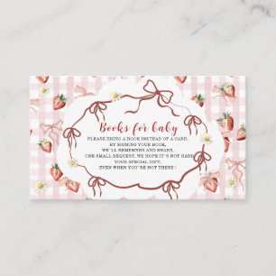 Watercolor elegant baby shower strawberry daisy enclosure card