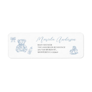 Watercolor Elegant Blue Bow ToReturn Address Label Return Address Label