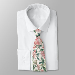 Watercolor Elegant Blush Pink Gum Eucalyptus       Tie