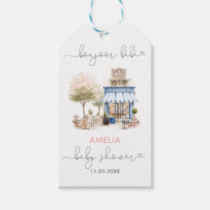 Watercolor Elegant Bonjoor bebe Baby Shower Gift Tags