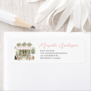 Watercolor Elegant boonjoor bebe  baby shower Return Address Label