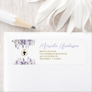 Watercolor Elegant Bow Ribbon  baby shower Return Address Label