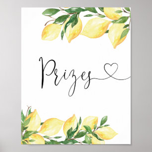 Watercolor Elegant Bridal Shower Prizes Sign