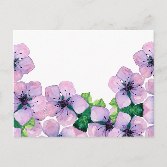 Watercolor elegant card with japanese sakura (Front)