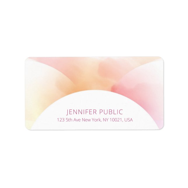 Watercolor Elegant Colourful Template Address Label (Front)