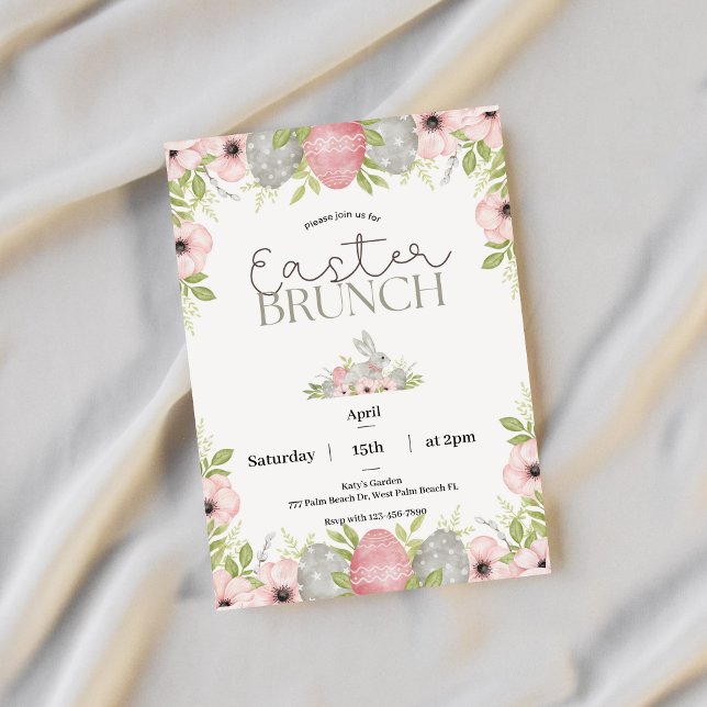 Watercolor Elegant Easter Brunch Invitation (Creator Uploaded)