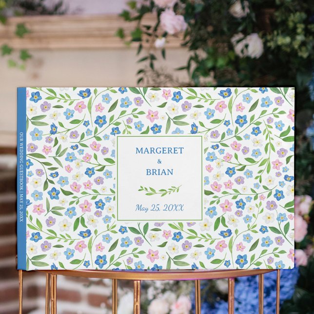 Watercolor Elegant Floral Signature Wedding Guest Book (Watercolor Elegant Floral Signature Wedding Guest Book)