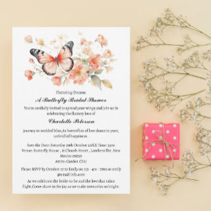 Watercolor Elegant Garden Butterfly Bridal Shower  Invitation