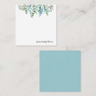 Watercolor Elegant Greenery - Custom Name  Card
