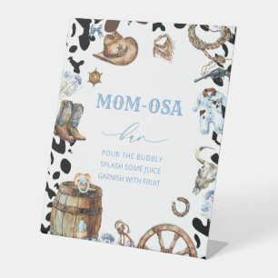 Watercolor elegant Little cowboy baby shower mum- Pedestal Sign