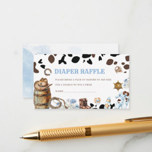  Watercolor elegant Little cowboy Rodeo Country ba Enclosure Card