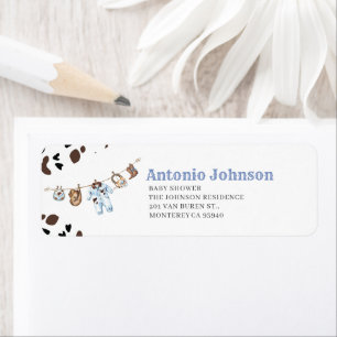 Watercolor Elegant Little CowbReturn Address Label Return Address Label
