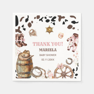 Watercolor  elegant Little Cowgirl Rodeo Country b Napkin