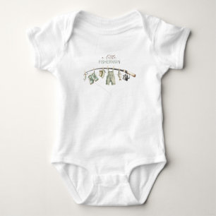 Watercolor Elegant Little Fisherman Baby Shower Bodysuit