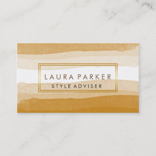 Watercolor Elegant Minimal Subtle Brown Splatter Business Card