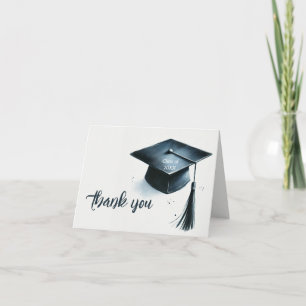 Watercolor Elegant Modern Graduation Thank You Card