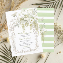 Watercolor Elegant Pastel Green floral Bridal Show