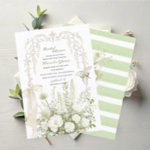 Watercolor Elegant Pastel Green floral Bridal Show