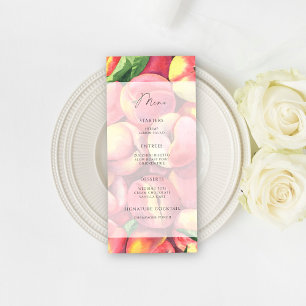 Watercolor elegant peaches minimalist menu