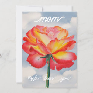 Watercolor elegant Rose Painting Mother's Day Card