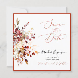 Watercolor Elegant Rustic Fall  Gum Eucalyptus  Invitation