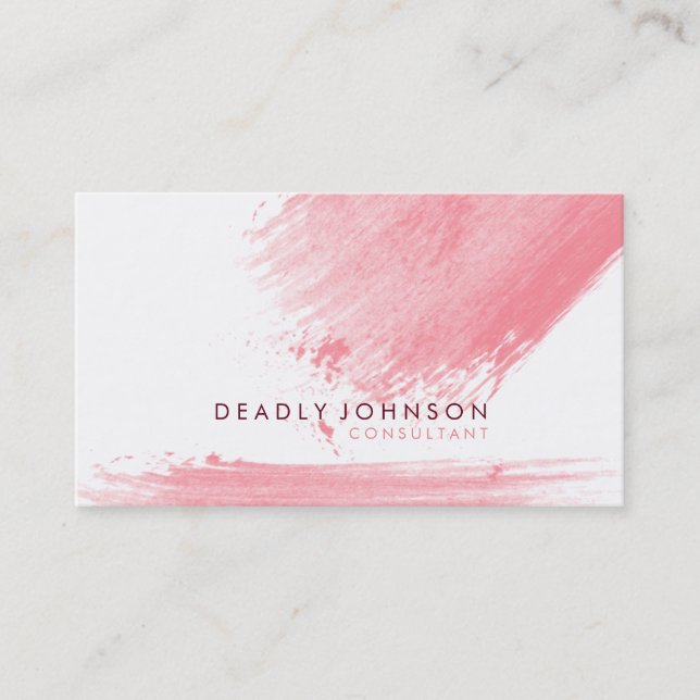 Watercolor Elegant Simple Splatter Abstract Business Card (Front)