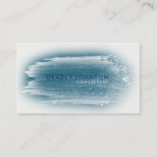 Watercolor Elegant Simple Splatter Blue Business Card