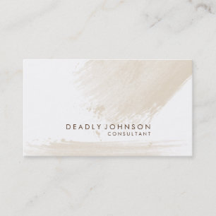Watercolor Elegant Simple Splatter Cream Business Card