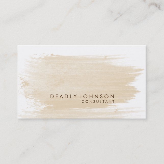 Watercolor Elegant Simple Splatter Cream Business Card (Front)