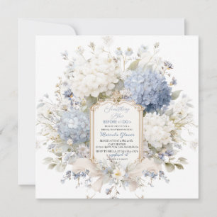 Watercolor Elegant  Something Blue Bridal Shower Invitation