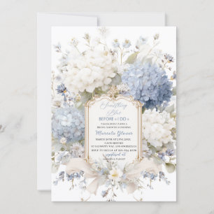 Watercolor Elegant  Something Blue Bridal Shower Invitation