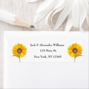 Watercolor Elegant Sunflower Boho Autumn Country L Return Address Label