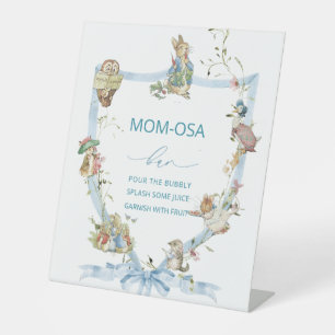   Watercolor elegant wildflower Peter Rabbit baby  Pedestal Sign