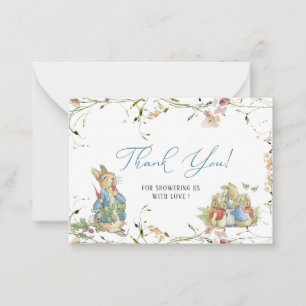 Watercolor Elegant WildflowerPeter Rabbit Baby s Card